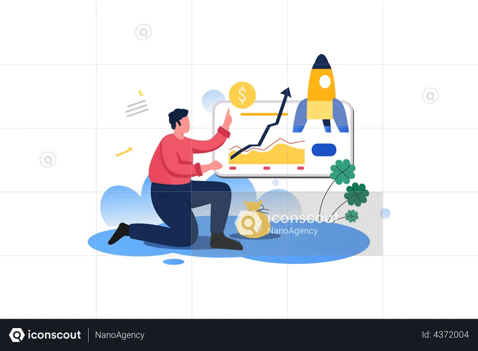 O crescimento do negócio  Ilustração