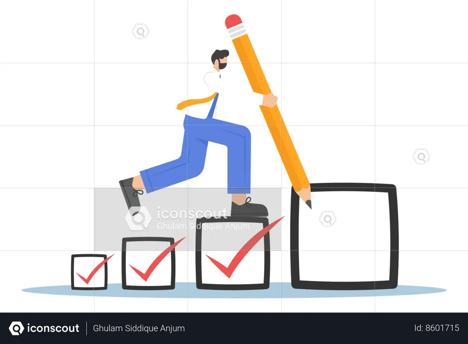 Crescimento na carreira com tarefa mais desafiadora  Ilustração