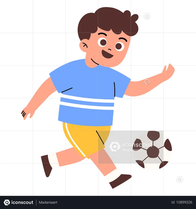 Garoto jogando futebol  Ilustração