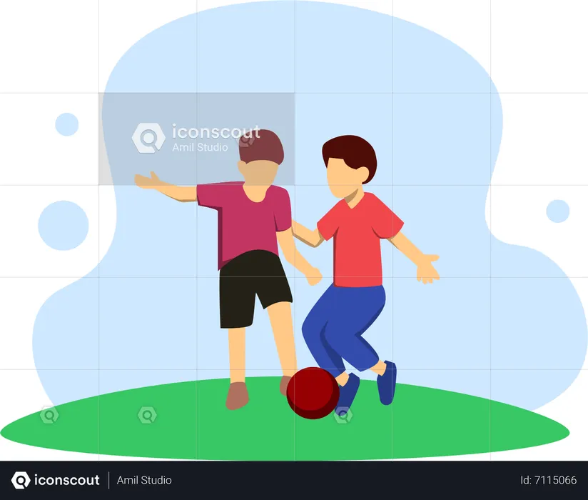 Crianças jogando futebol  Ilustração