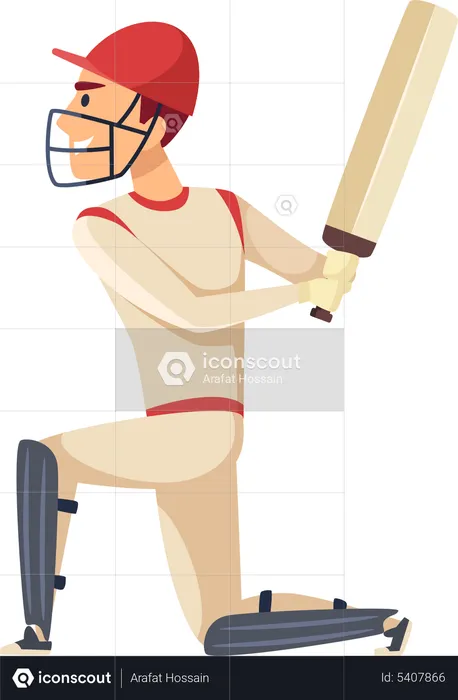 Cricket-Schlagmann  Illustration