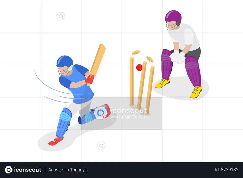 Cricketer playing Cricket Championship  Illustration