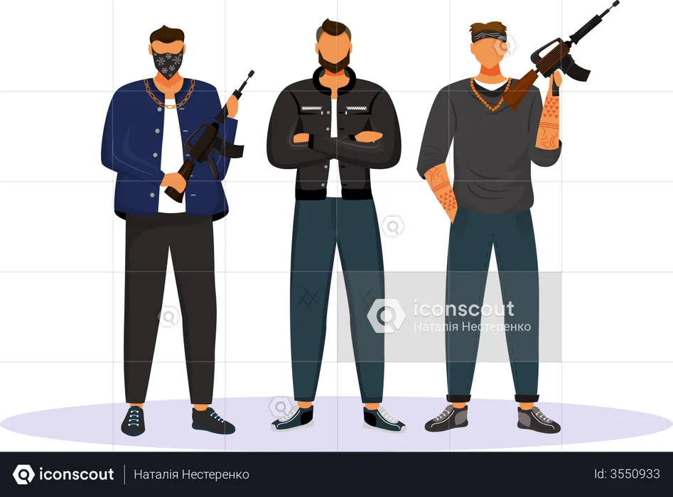 Criminal gang  Illustration