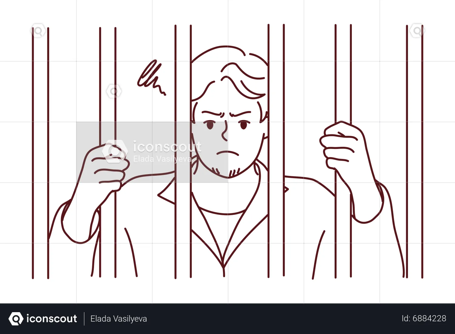 Best Criminal in custody Illustration download in PNG & Vector format