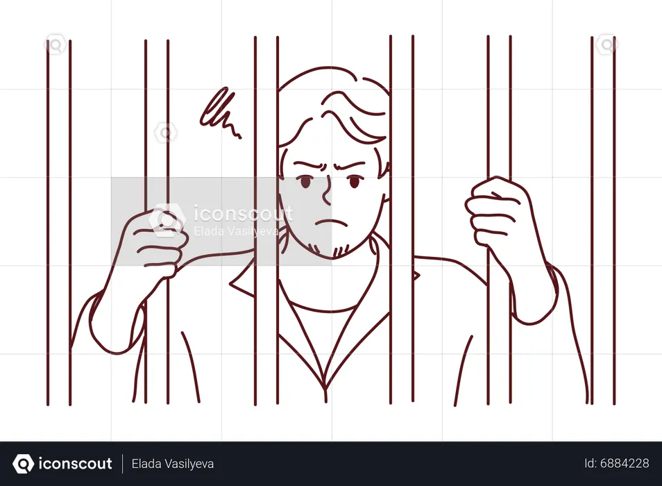 Criminal in custody  Illustration
