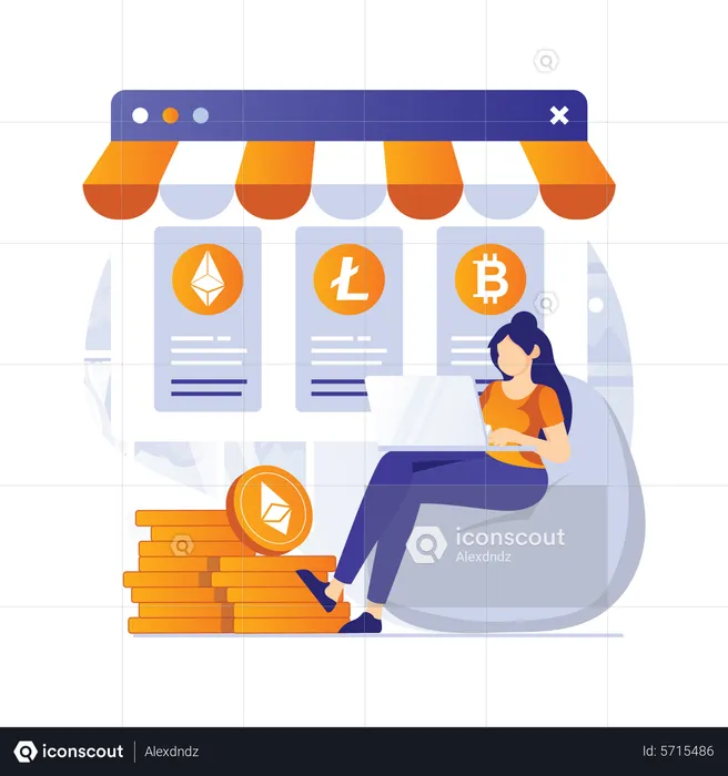 Mercado criptográfico  Ilustración