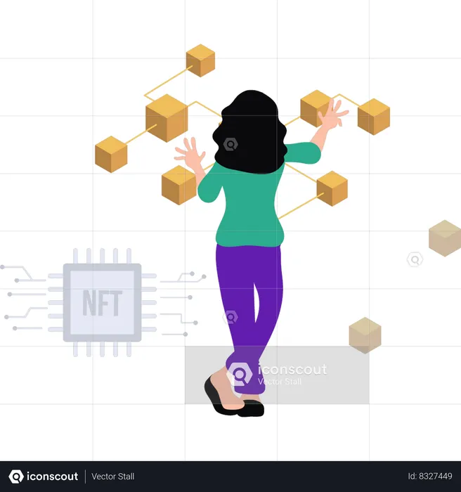 Rede nft de criptomoeda  Ilustração