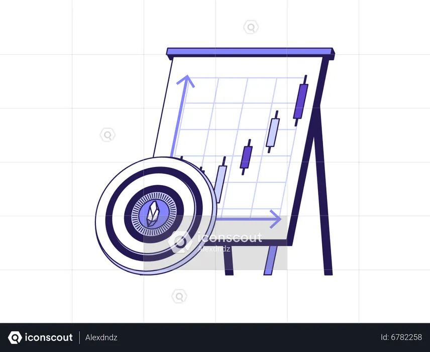 Vela de subida de criptomonedas  Ilustración