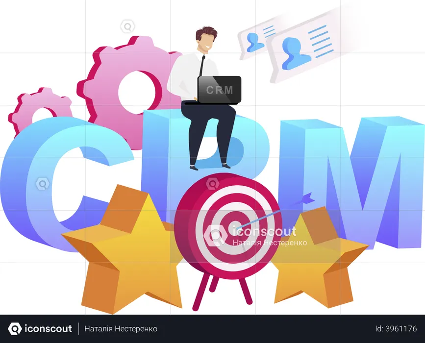 Best CRM Illustration download in PNG & Vector format