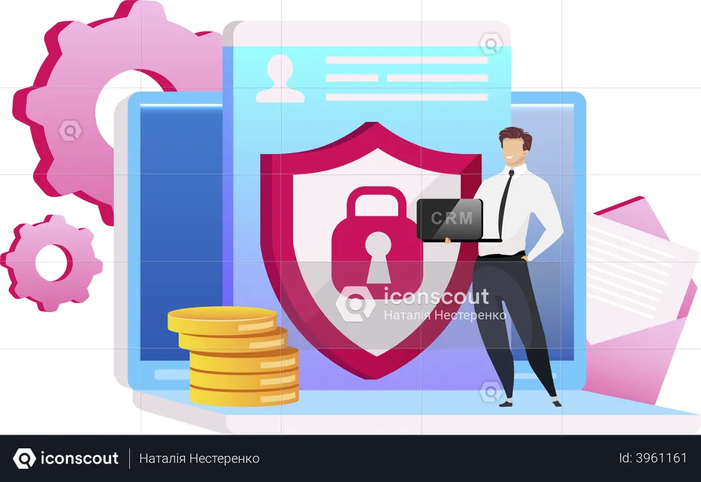 CRM Dashboard Security  Illustration