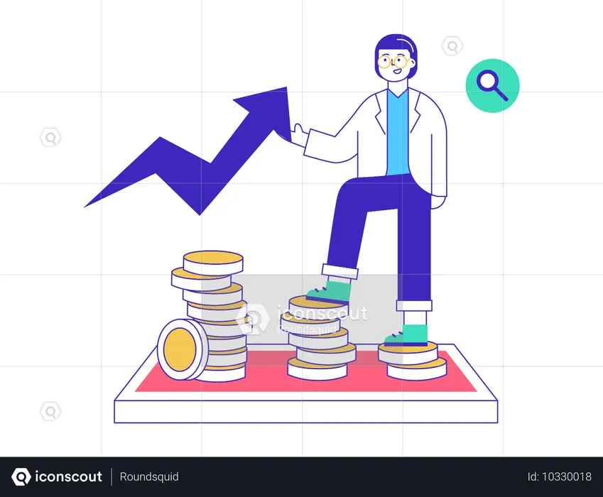 Croissance des affaires en ligne  Illustration