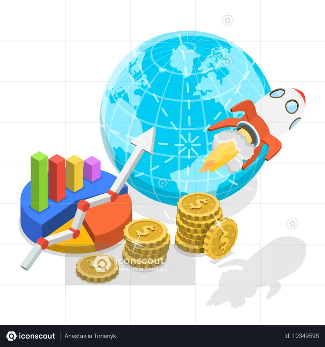 Croissance mondiale des affaires  Illustration