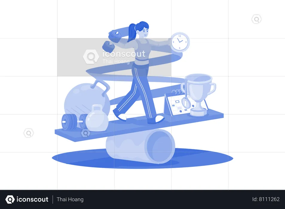 Atletas equilibram cronograma de treinamento  Ilustração