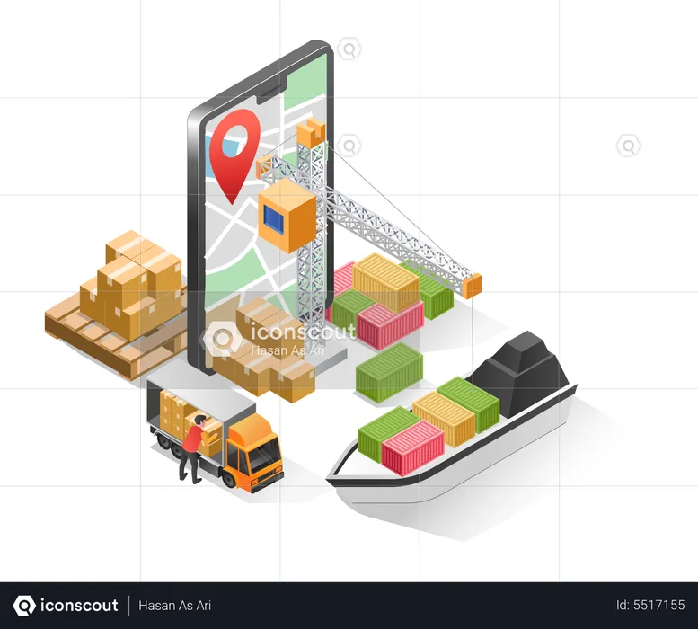 Cross country logistics app  Illustration