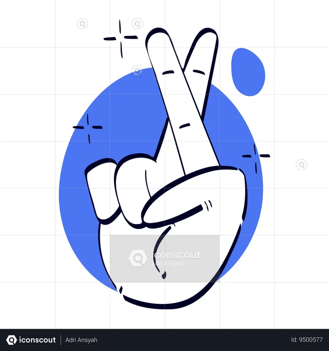 Crossed Finger Hand Gesture  Illustration