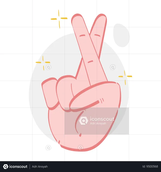 Crossed Finger Hand Gesture  Illustration