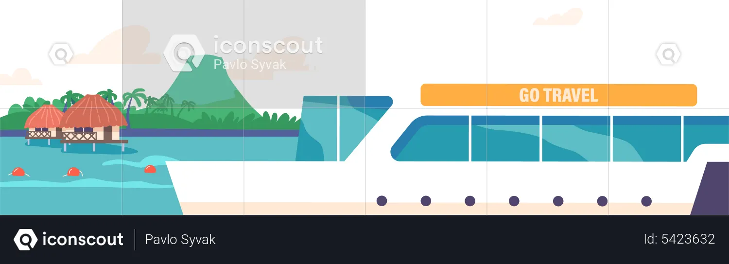Cruise Liner In Ocean  Illustration