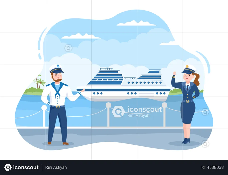 Cruise Ship Captain  Illustration