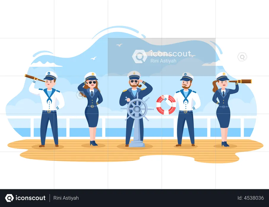 Cruise Ship Captains  Illustration