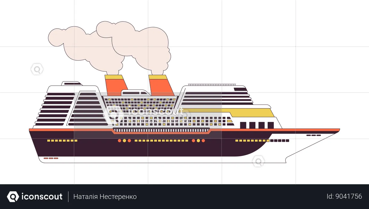 Cruise ship side  Illustration