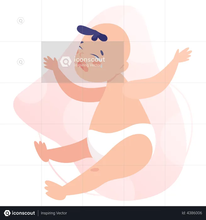 Crying baby boy  Illustration