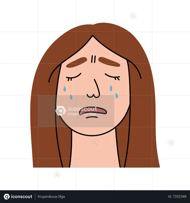 Crying Female  Illustration