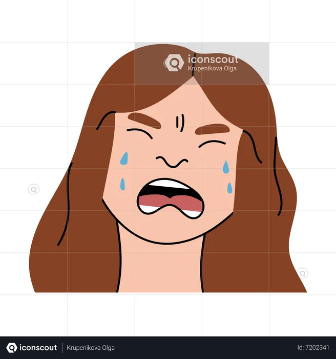 Crying Female  Illustration