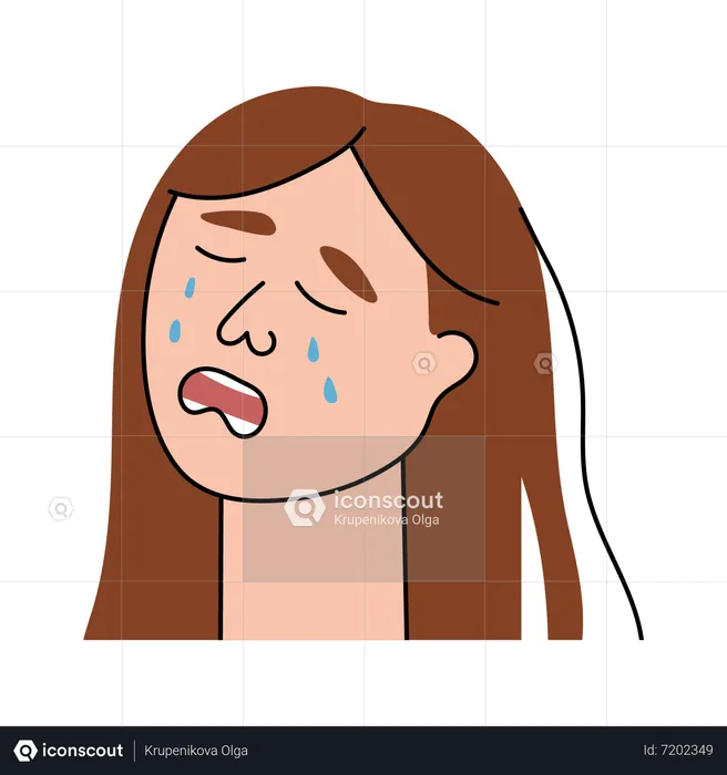 Crying Girl  Illustration