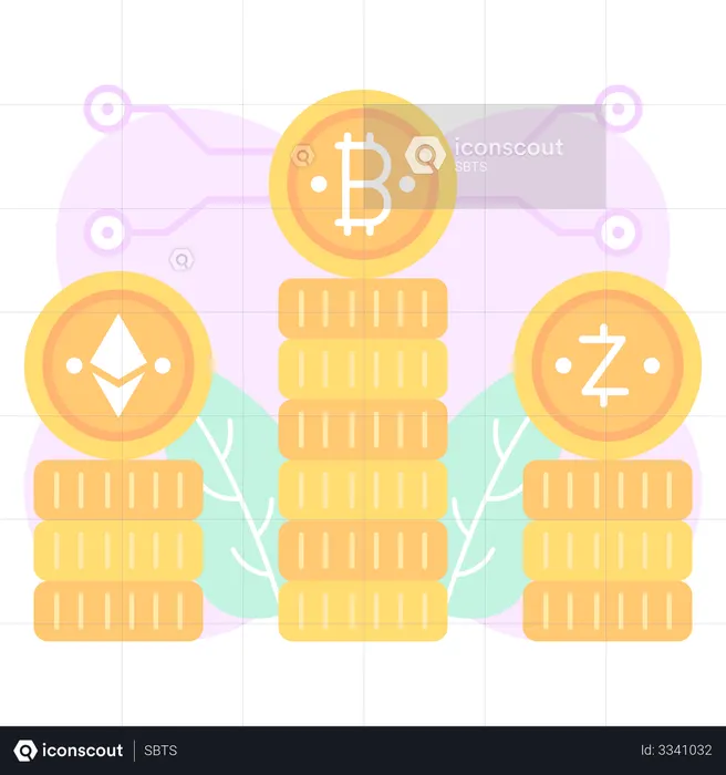 Crypto coins  Illustration