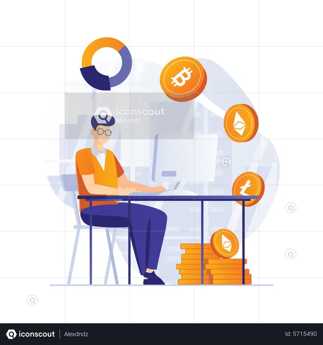 Investisseur en crypto  Illustration