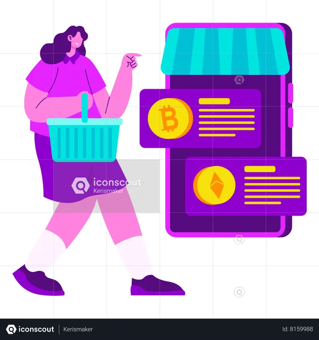 Crypto Marketplace  Illustration
