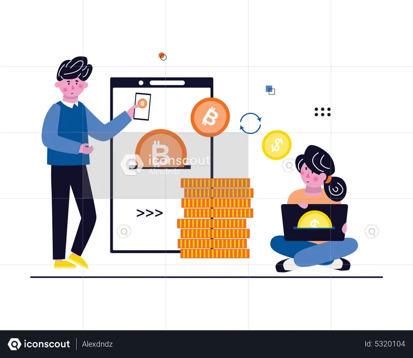 Crypto marketplace  Illustration