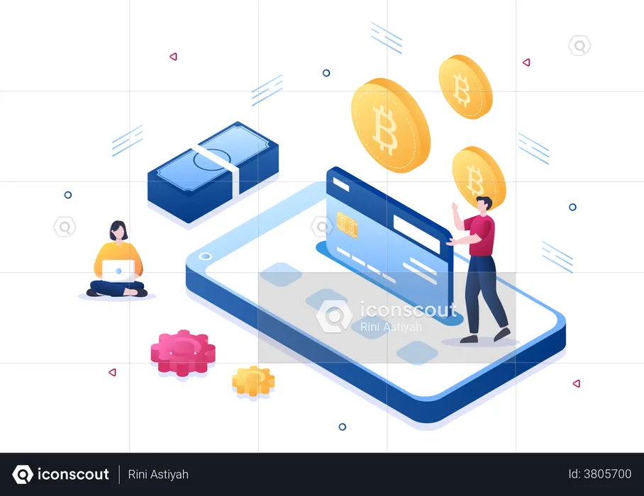 Application de portefeuille Blockchain de crypto-monnaie  Illustration