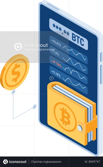 Portefeuille numérique de crypto-monnaie  Illustration