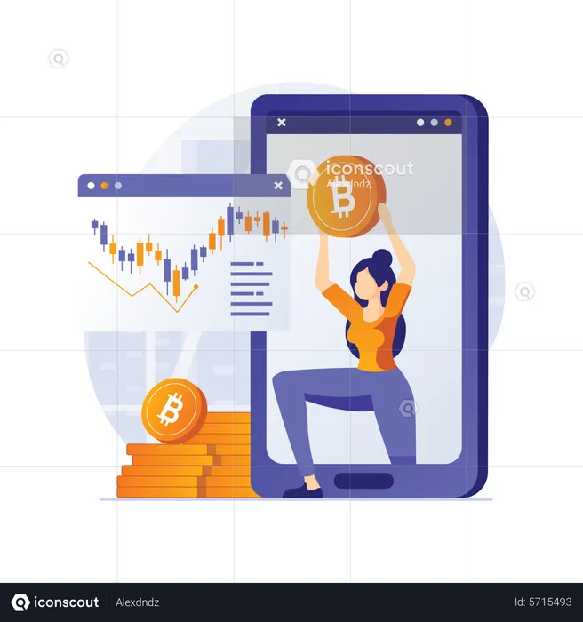 Crypto trading  Illustration