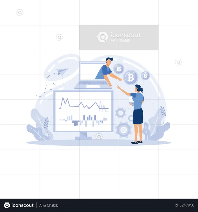 Commerce de cryptomonnaies  Illustration