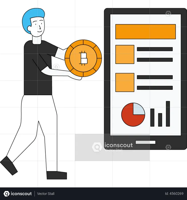 Crypto trading app  Illustration