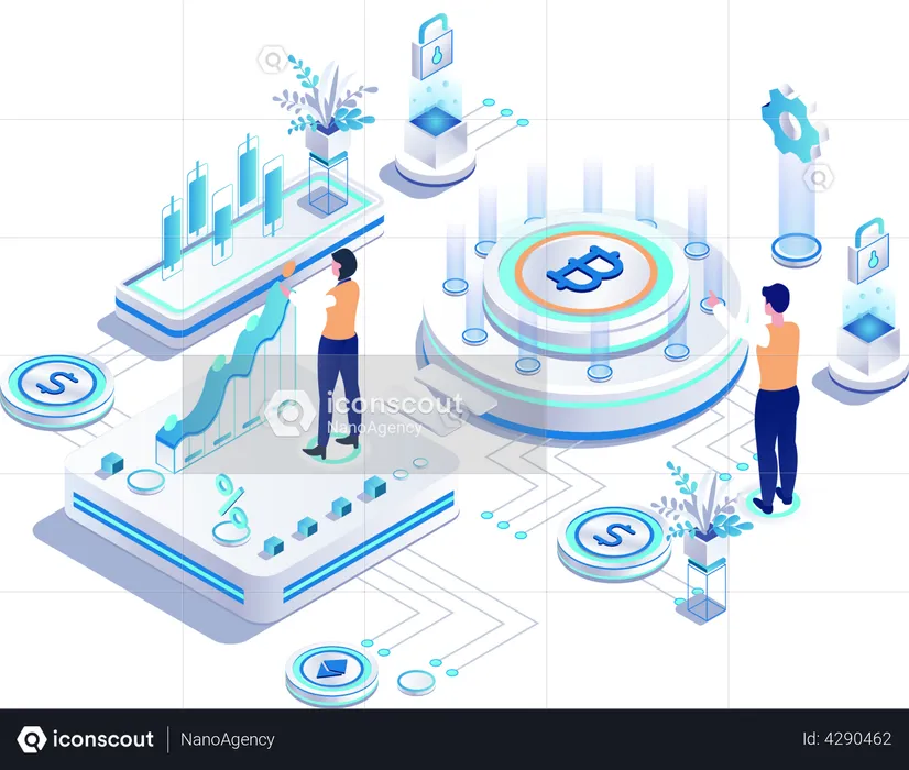 Crypto trading Chart  Illustration