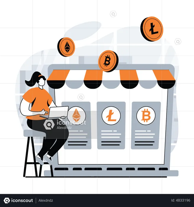 Crypto trading marketplace  Illustration