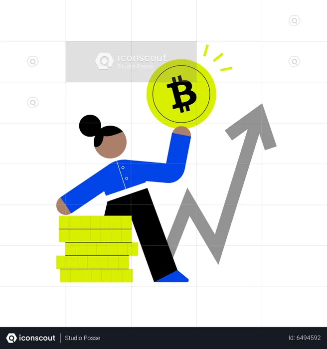 Cryptocurrencies going up  Illustration