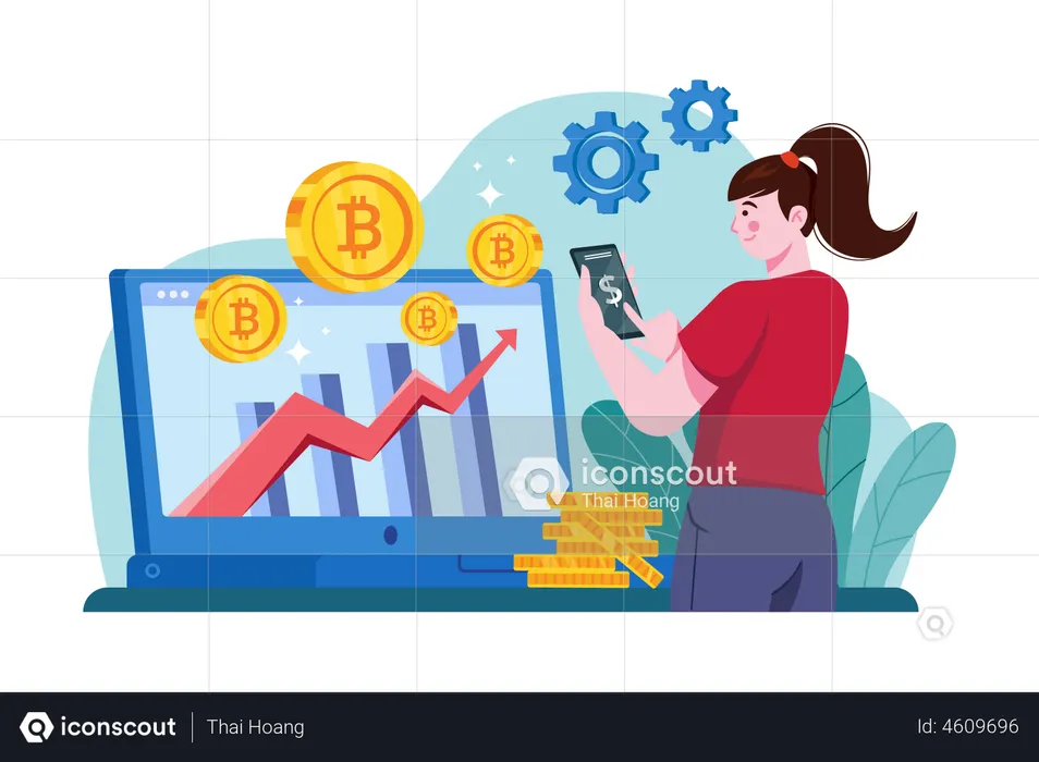 Cryptocurrency Analytic  Illustration