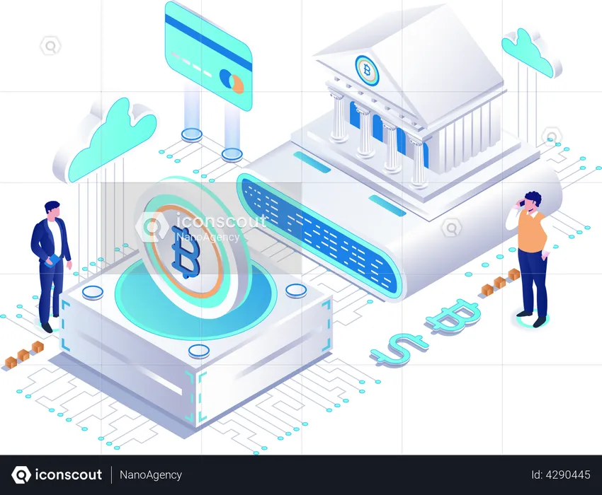 Cryptocurrency Bank  Illustration