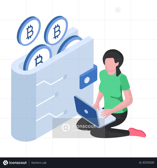 Cryptocurrency Bitcoin Wallet  Illustration
