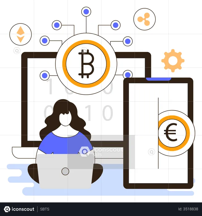 Cryptocurrency Blockchain  Illustration