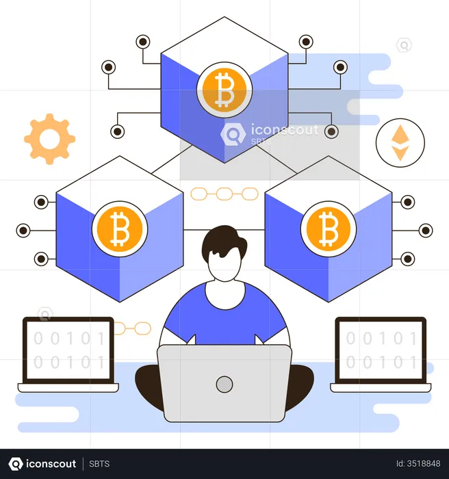 Cryptocurrency blockchain  Illustration