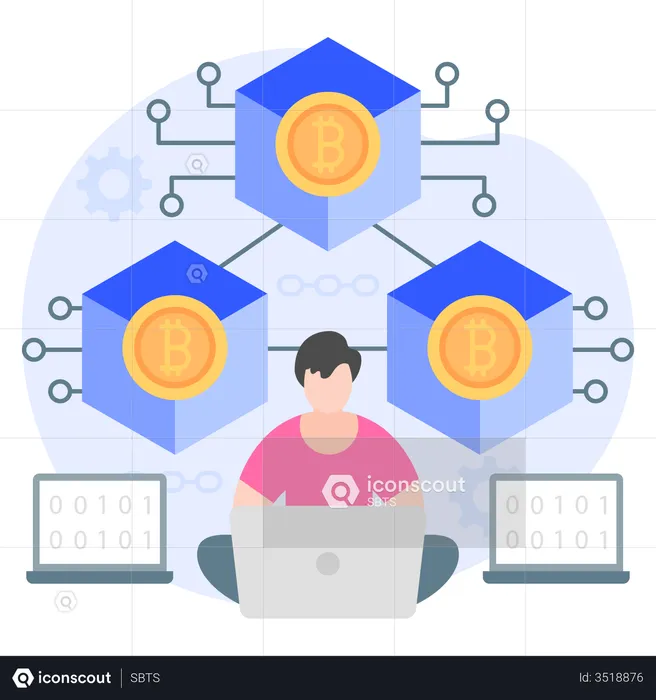 Cryptocurrency Blockchain  Illustration