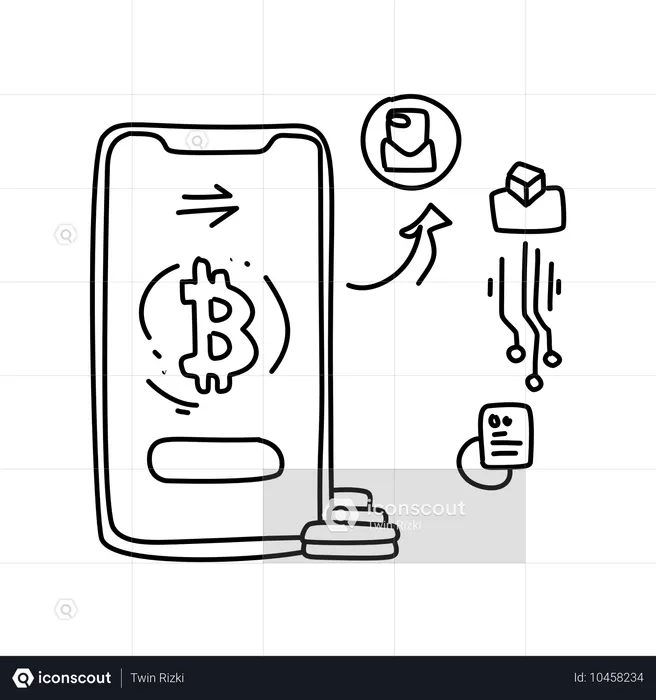 Cryptocurrency Digital Coin Transaction  Illustration