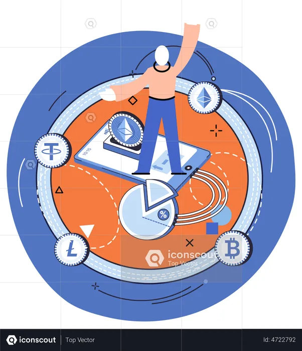 Cryptocurrency Digital payment system  Illustration