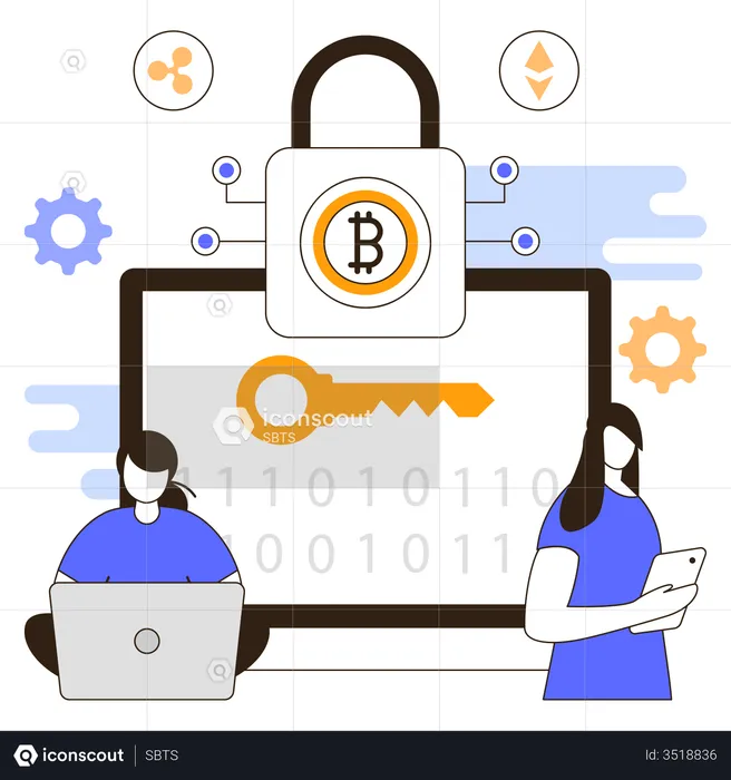 Cryptocurrency Encryption  Illustration