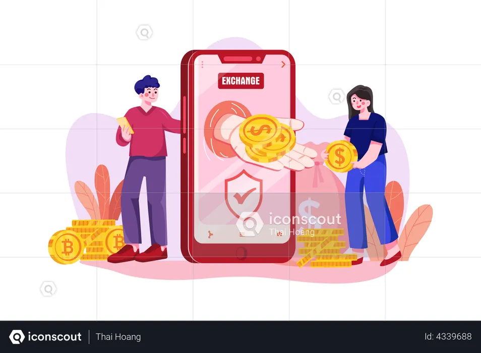 Cryptocurrency Exchange  Illustration